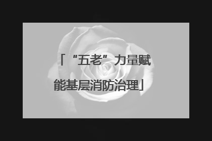 “五老”力量赋能基层消防治理